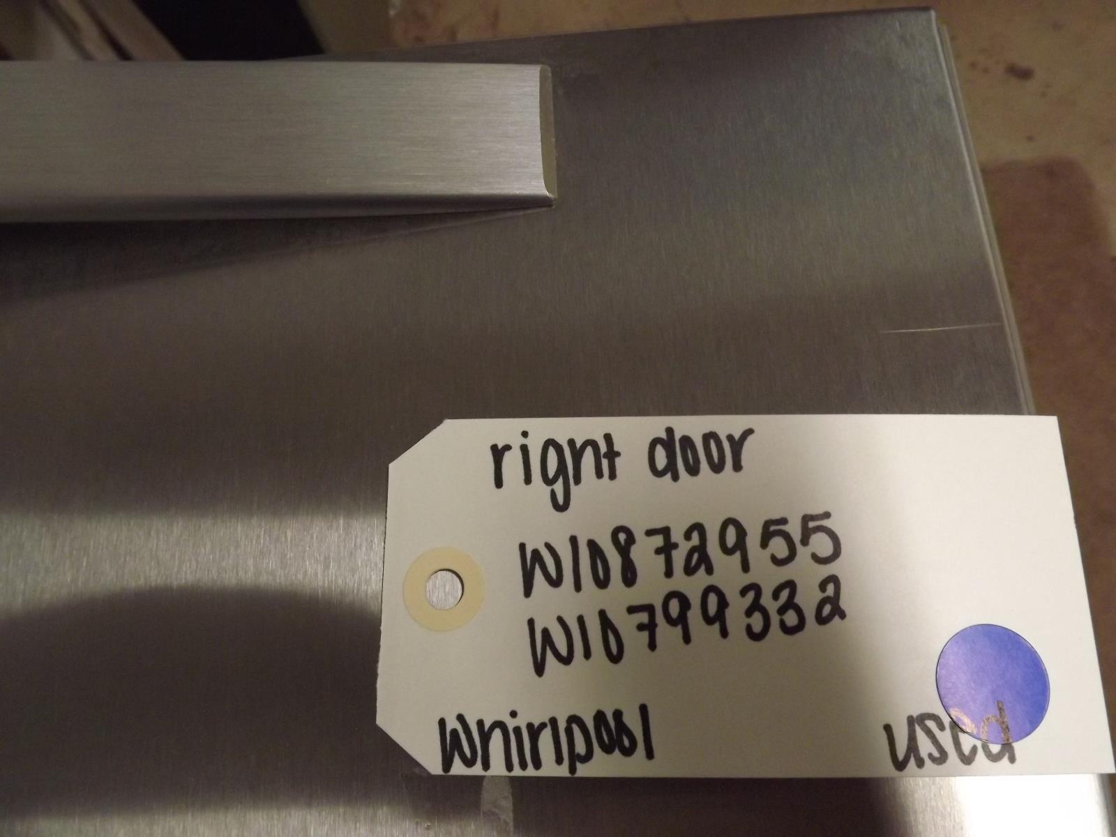 Whirlpool Refrigerator W10872955 W10799332 Right Door Used Whirlpool Refrigerator W10872955 W10799332 Right Door Used